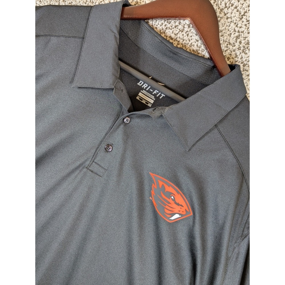 OSU Beavers Nike Dri Fit Polo Shirt Men's 3XL Black Performance Athleisure Logo